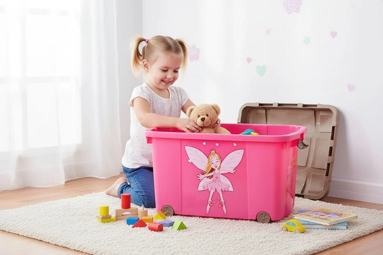 LS-LebenStil Spielzeugtruhe XL Prinzessin Rosa Pink Gold - Bild 3