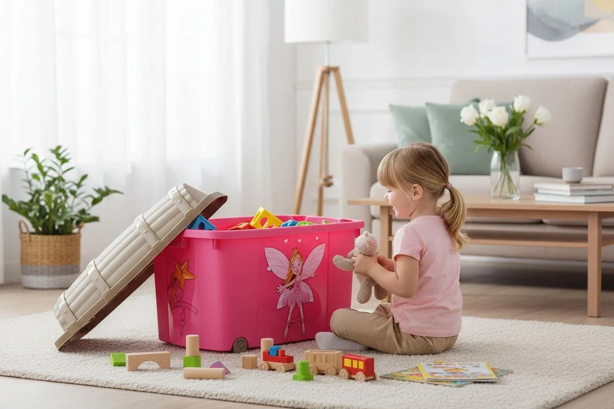LS-LebenStil Spielzeugtruhe XL Prinzessin Rosa Pink Gold - Bild 4