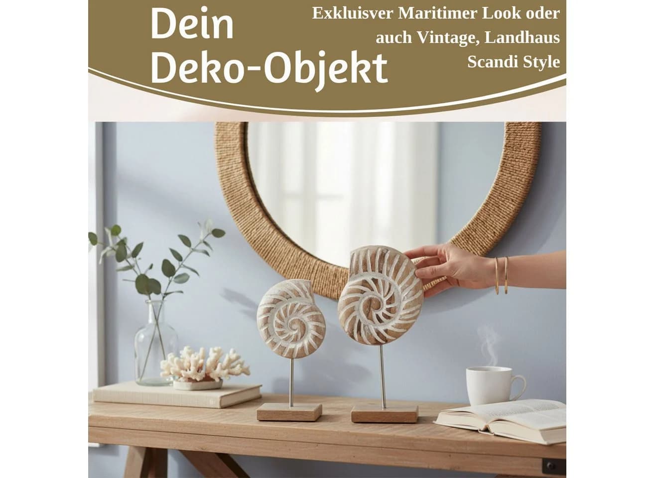 LS-LebenStil Muschel Deko Set 2-tlg. Shabby Chic - Bild 3