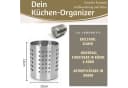 LS-LebenStil Besteckhalter Edelstahl Silber mit Abtropffunktion Bild 1