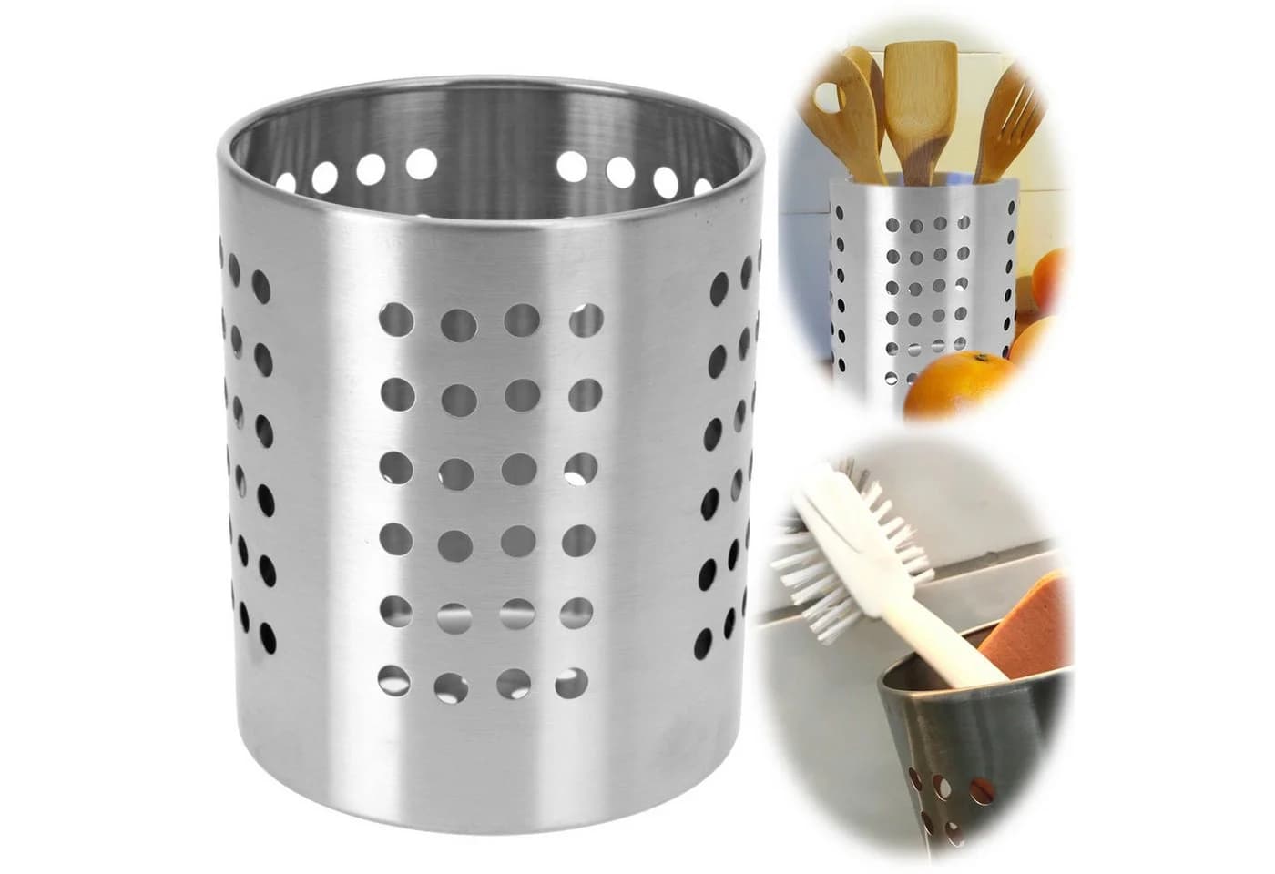 LS-LebenStil Besteckhalter Edelstahl Silber mit Abtropffunktion - Bild 2