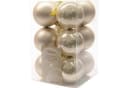 LS-LebenStil Weihnachtsbaumkugel 12er Set 6cm Kunststoff Beige Bild 1