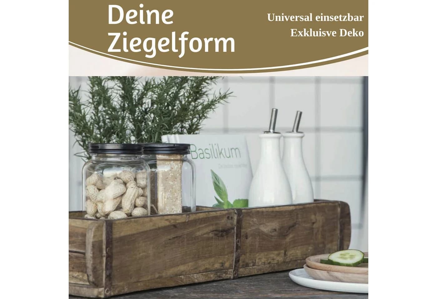 LS-LebenStil Kiste IB Laursen Holz Ziegelform 57cm Unika Braun 2-fach Aufbewahrungsbox - Bild 5