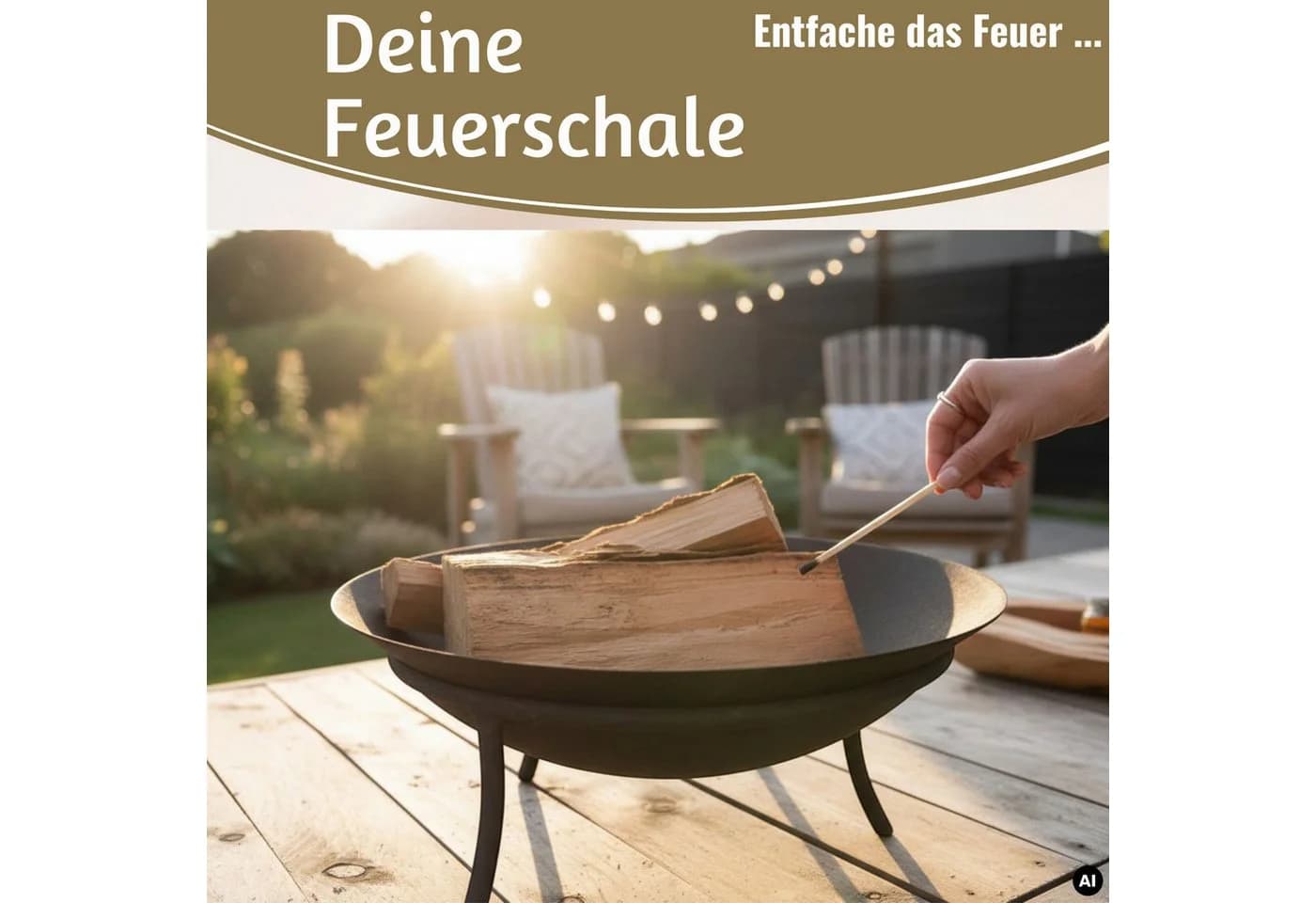 LS-LebenStil Feuerschale XL Eisen Schwarz 47cm - Bild 3