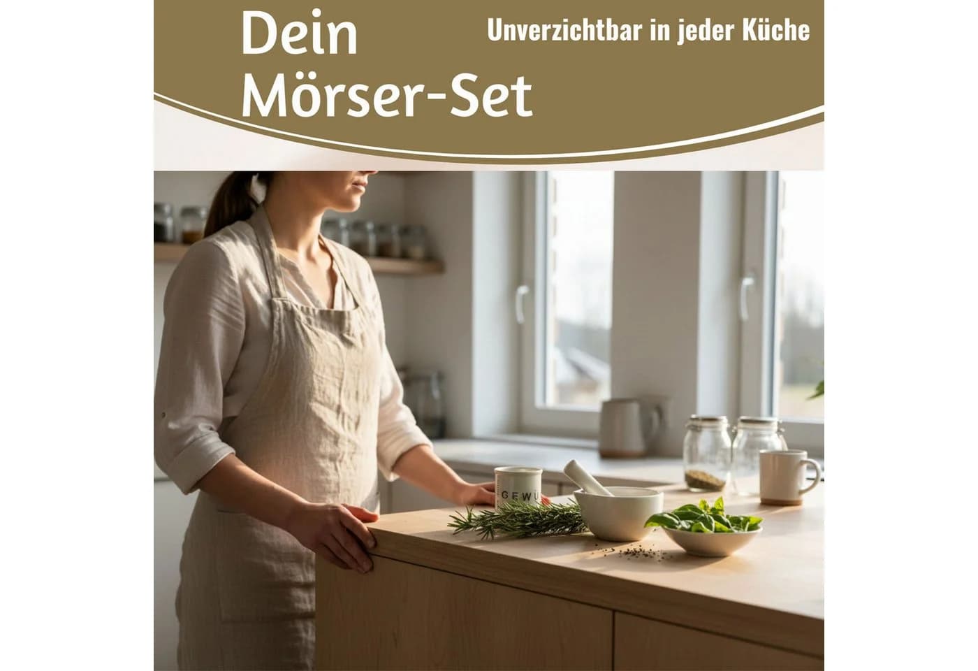 LS-LebenStil Keramik Mörser mit Stößel Set Weiß - Bild 4