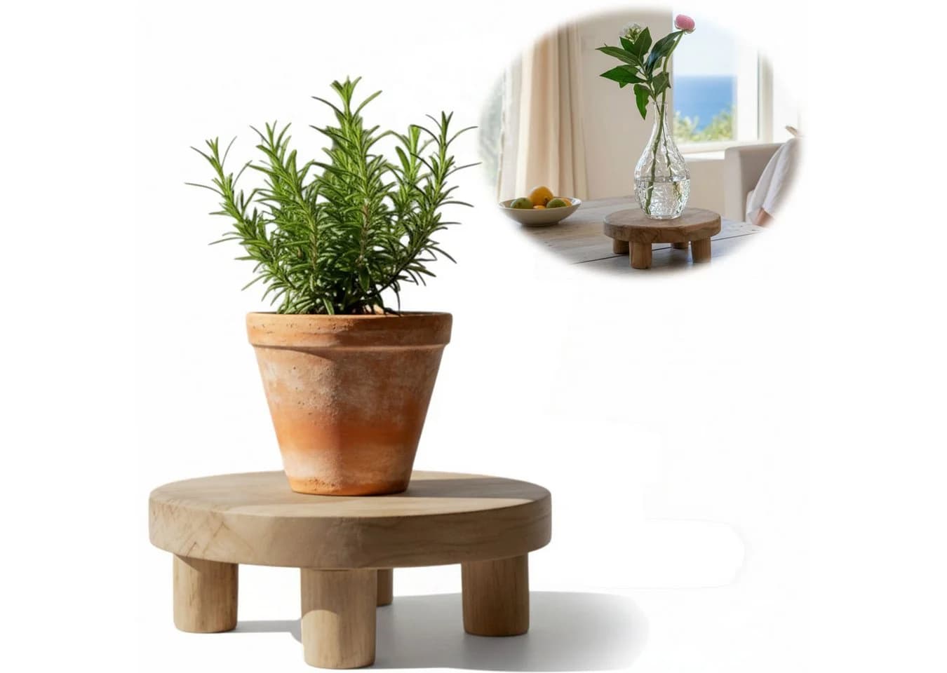 LS-LebenStil Blumenständer Teak Rund 20x7cm - Bild 2