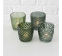 LS-LebenStil Teelichthalter 4´er Set Retro Grün Glas Bild 1