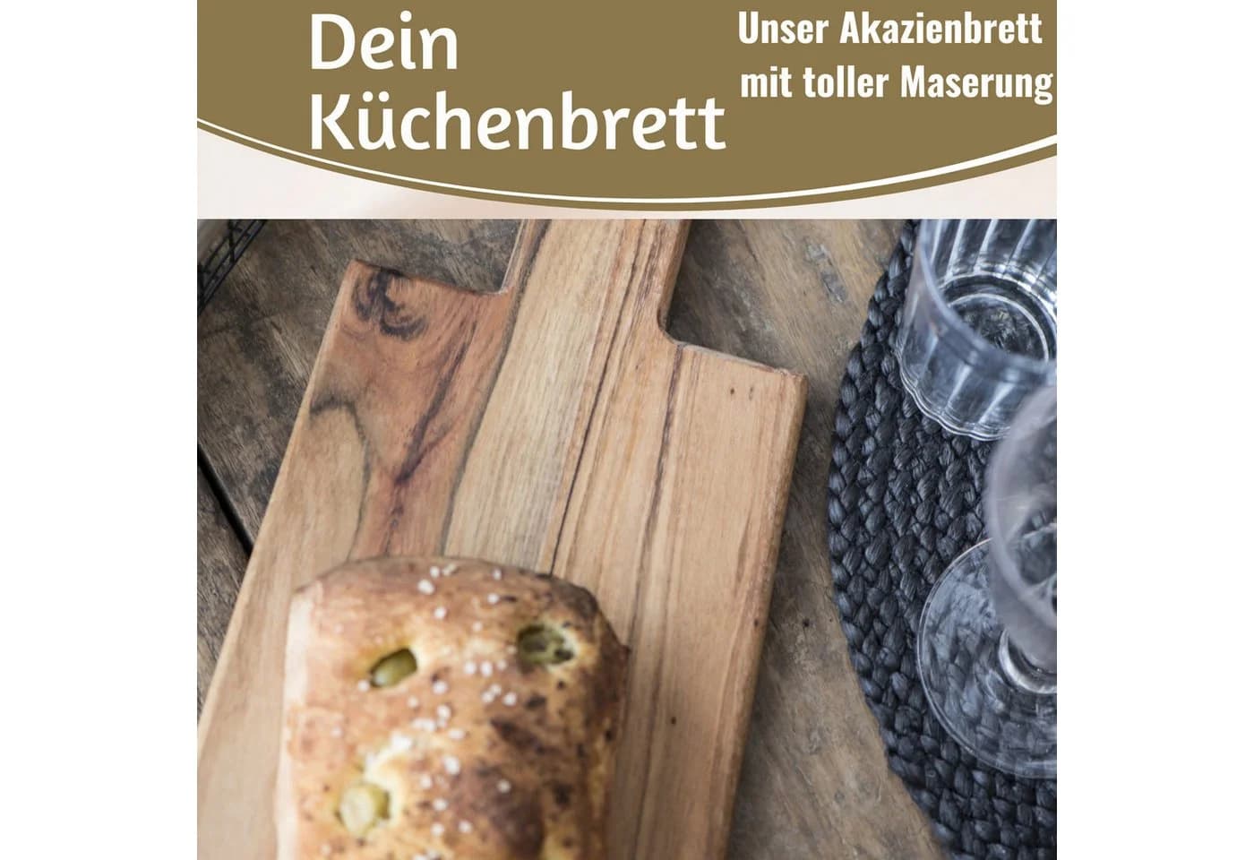 LS-LebenStil Schneidebrett mit Griff Akazie Braun - Bild 4