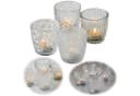 LS-LebenStil Teelichthalter 4er Set Retro Weiß Klar Glas Bild 2