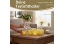 LS-LebenStil Teelichthalter 6er Set Glas Retro Gelb Weiß Kristall Ornament Bild 1