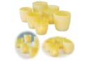 LS-LebenStil Teelichthalter 6er Set Glas Retro Gelb Weiß Kristall Ornament Bild 2