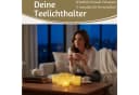 LS-LebenStil Teelichthalter 6er Set Glas Retro Gelb Weiß Kristall Ornament Bild 3