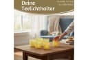 LS-LebenStil Teelichthalter 6er Set Glas Retro Gelb Weiß Kristall Ornament Bild 4