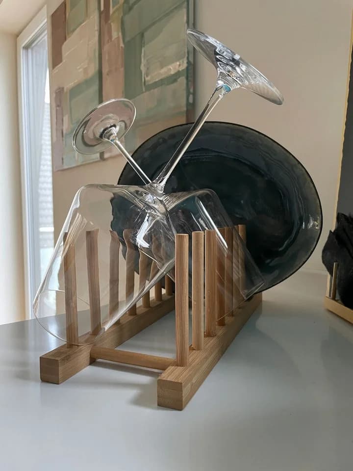 LS-LebenStil Bambus Abtropfständer Geschirrhalter Braun - Bild 4