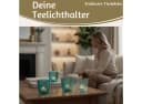 LS-LebenStil Teelichthalter 4er Set Kristall Ornament Türkis Glas Bild 5