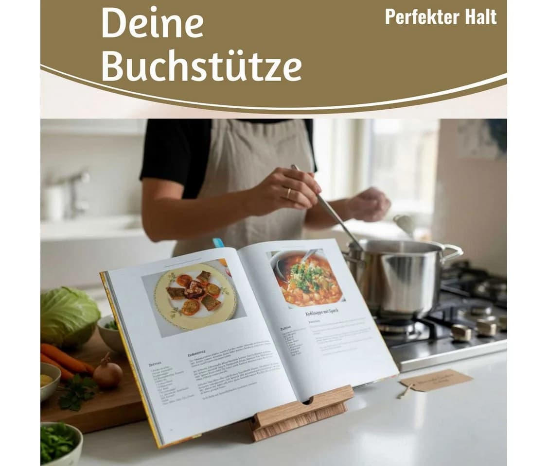 LS-LebenStil Kochbuchständer Bambus Klappbar - Bild 4