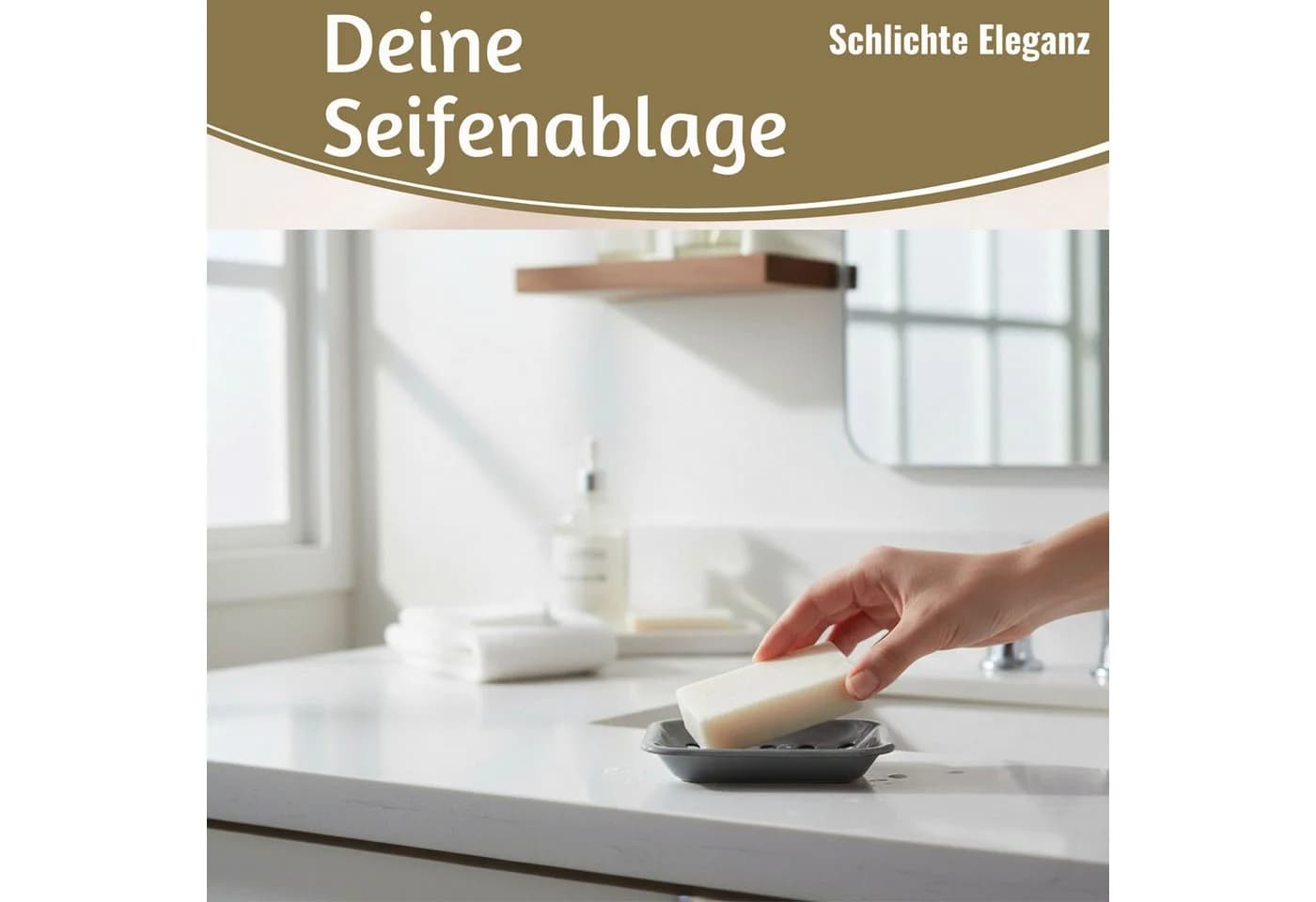 LS-LebenStil Seifenschale Emaille Grau 2-tlg. mit Ablauf - Bild 4