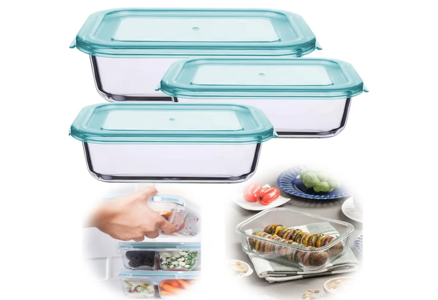 LS-LebenStil Frischhaltedosen Set Glas 3-tlg. Borosilikat - Bild 2