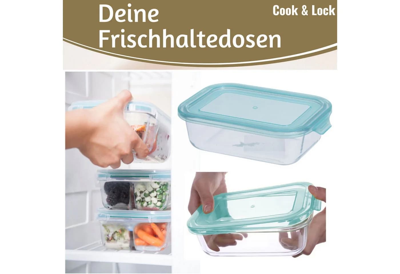 LS-LebenStil Frischhaltedosen Set Glas 3-tlg. Borosilikat - Bild 4