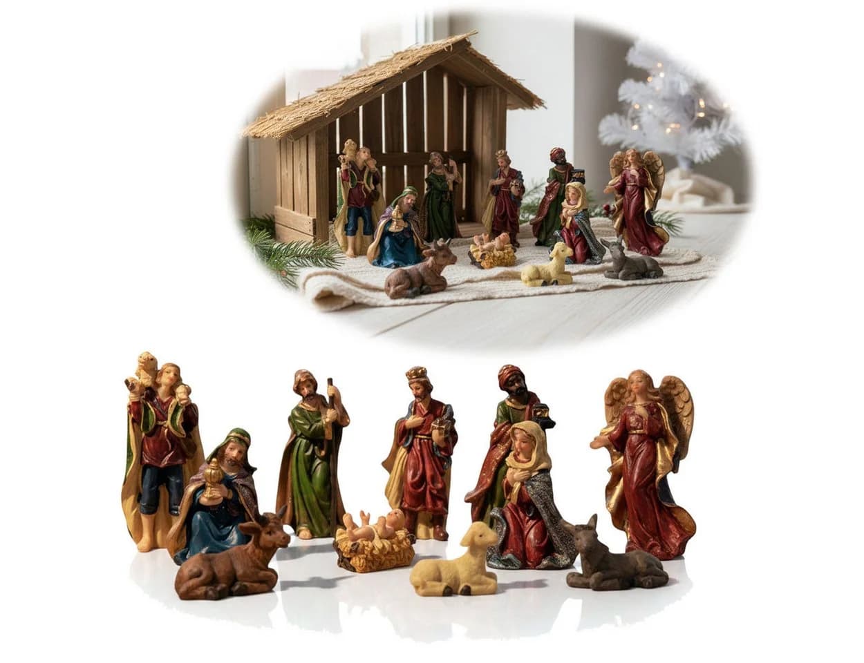 LS-LebenStil Krippenfigur 11-teiliges Set Handbemalt Polyresin - Bild 2
