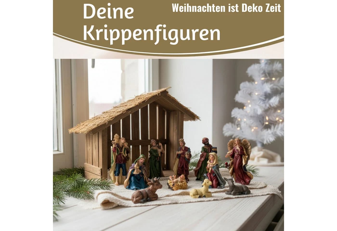 LS-LebenStil Krippenfigur 11-teiliges Set Handbemalt Polyresin - Bild 3
