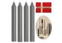 LS-LebenStil Tafelkerze Ribe Rustik 4er Set Grau 18cm Bild 2