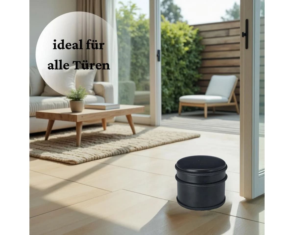 LS-LebenStil Türstopper Premium Schwarz Matt 9cm 1,1 kg - Bild 3
