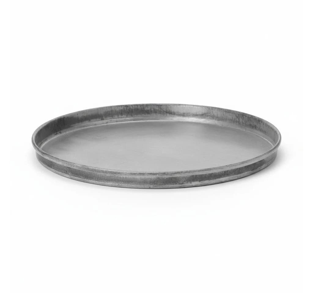 LS-LebenStil Kerzentablett Rund Metall Silber Vintage