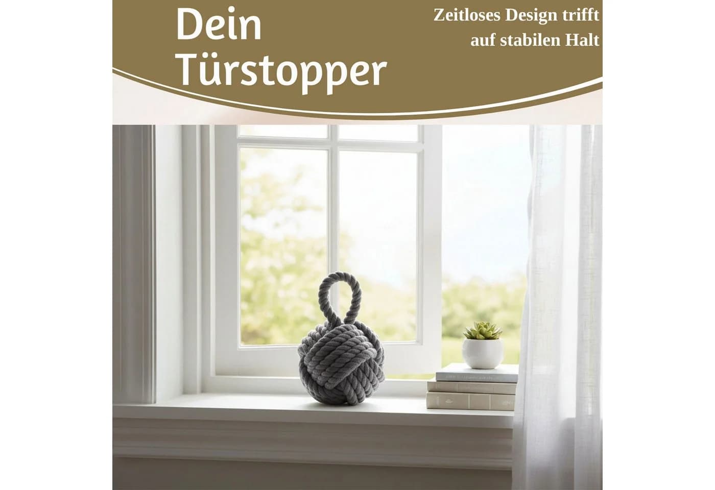 LS-LebenStil Bodentürstopper Malmö 23cm Grau Jute - Bild 5