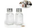 LS-LebenStil Salz- / Pfefferstreuer Set Glas Edelstahl Silber Transparent Bild 2