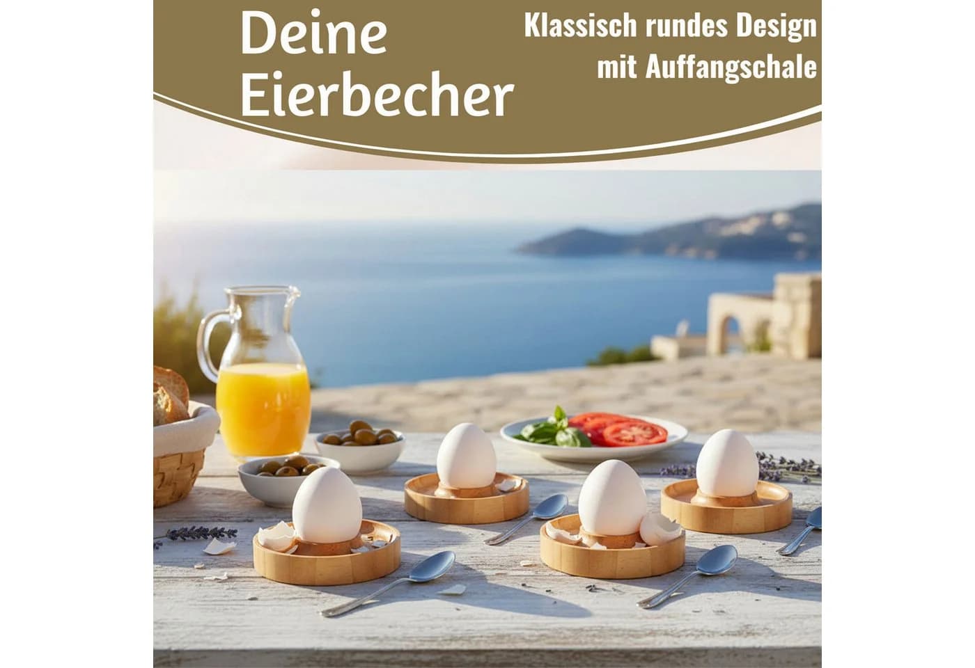 LS-LebenStil Eierbecher 4er Set Bambus Braun Natürliche Optik - Bild 4