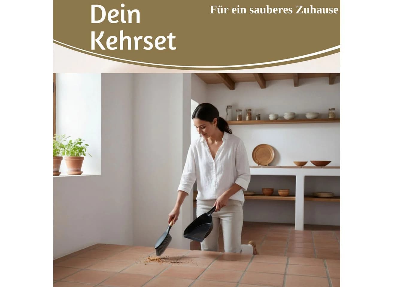 LS-LebenStil Kehrgarnitur Schwarz mit Click-System und Bambus-Griff - Bild 3