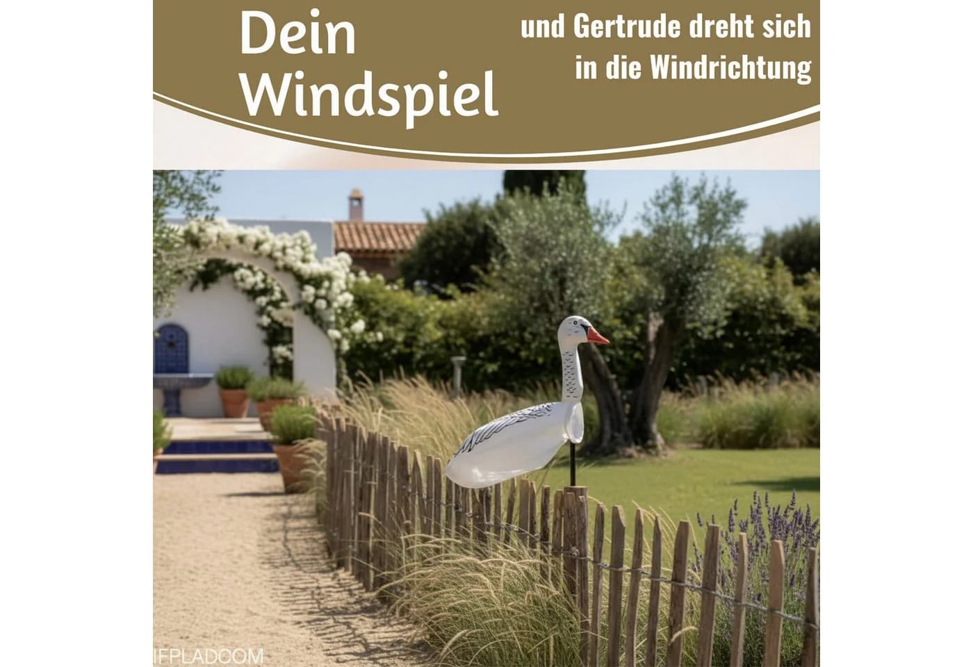 LS-LebenStil Windspiel Windgans Gertrude Wetterfeste Gartendeko - Bild 4