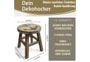 LS-LebenStil Blumenhocker Holz Maritim Ocean Deko Hocker Braun Gelb Bild 1