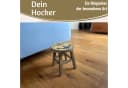 LS-LebenStil Blumenhocker Holz Maritim Ocean Deko Hocker Braun Gelb Bild 4