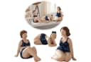 LS-LebenStil Dekofigur Set 3x Badenixe Molly Maritim Blau/Weiß Polyresin Bild 2