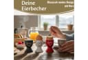 LS-LebenStil 4er Set Eierbecher Keramik Herz Weiß Grau Rot Braun Bild 4