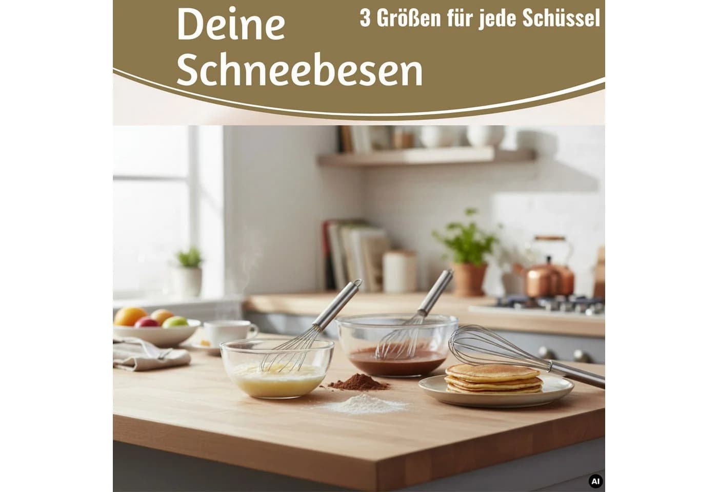 LS-LebenStil Schneebesen 3er Set Edelstahl 21-31cm Silber - Bild 4
