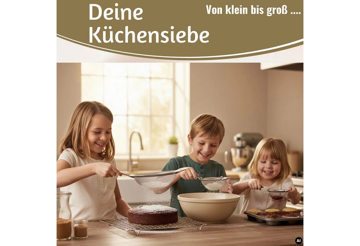 LS-LebenStil Küchensieb 3er Set Edelstahl 8-20cm mit Aufhängeöse - Bild 5