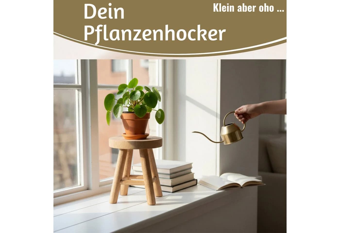 LS-LebenStil Blumenständer Teak Holz Rund Braun - Bild 3