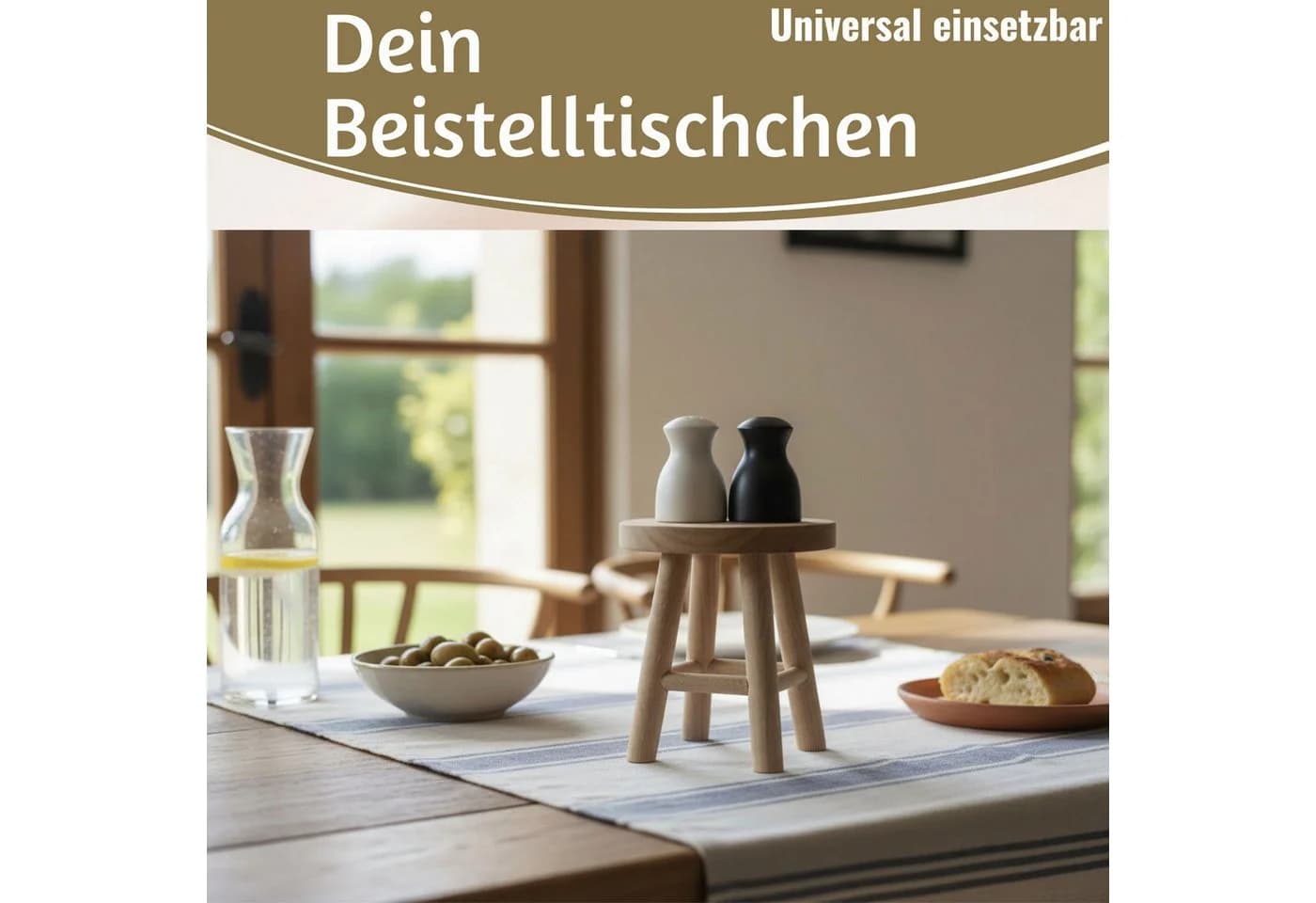 LS-LebenStil Blumenständer Teak Holz Rund Braun - Bild 5