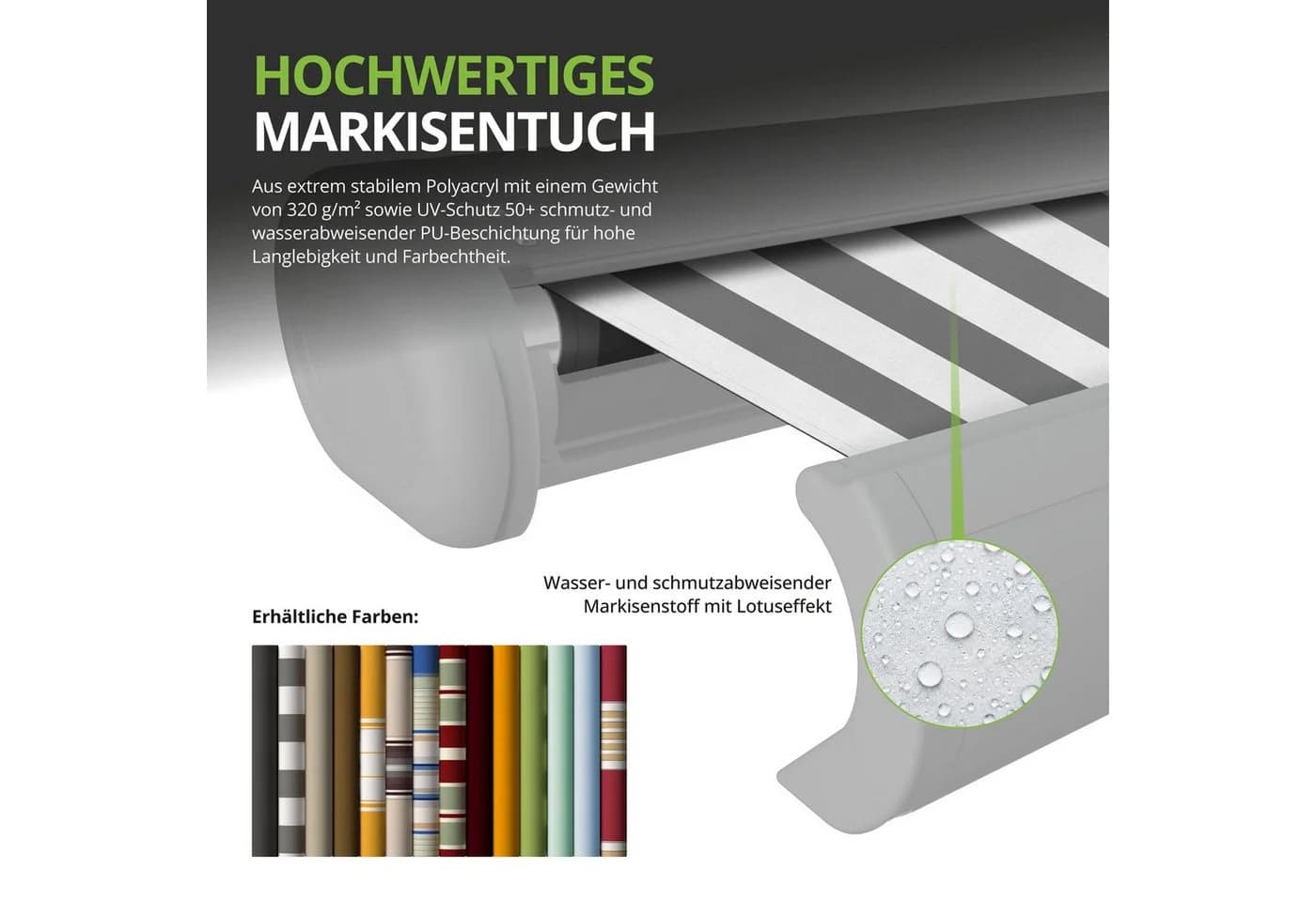 Eclipse Elektrische Vollkassettenmarkise Weiß Dooya-Motor - Bild 5