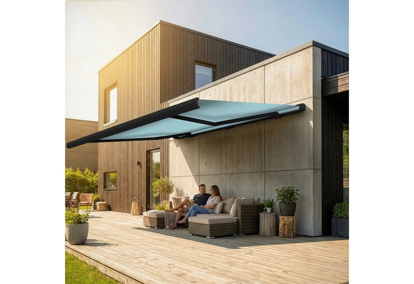 Eclipse Elektrische Vollkassettenmarkise Anthrazit mit Dooya-Motor - Bild 2
