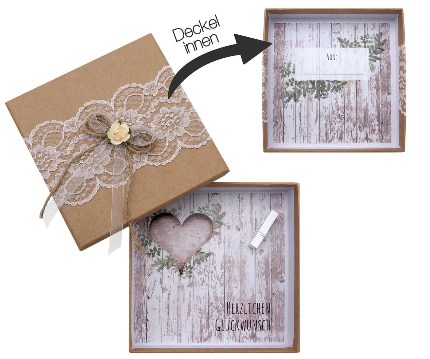 ZauberDeko Geschenkbox Geldgeschenk Verpackung Natur Vintage