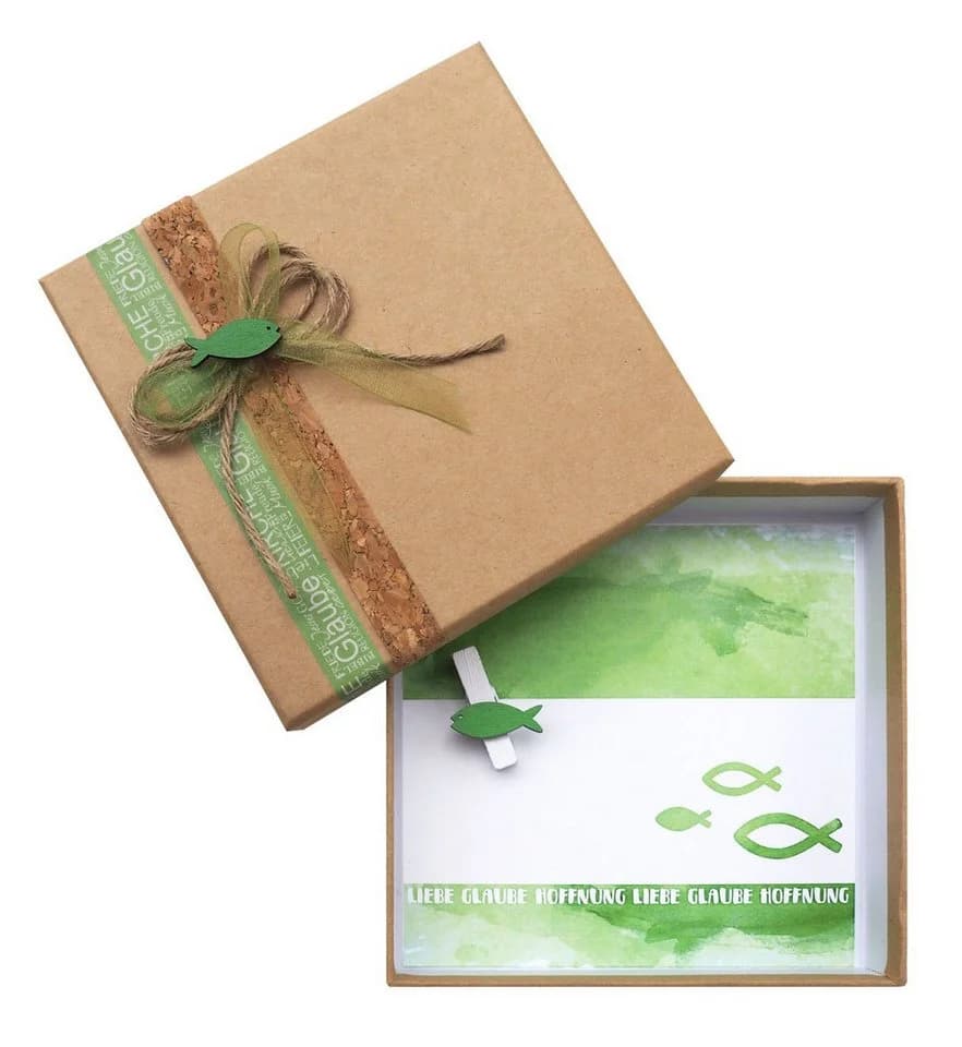ZauberDeko Geschenkbox Geldgeschenk Grün Fisch Kommunion Konfirmation - Bild 2
