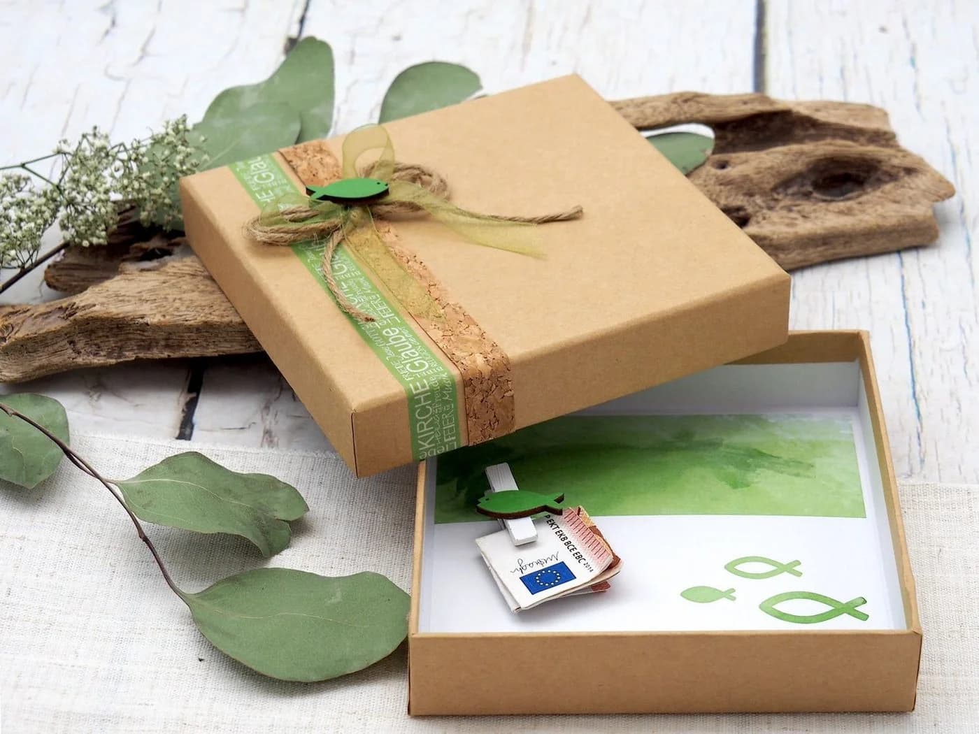 ZauberDeko Geschenkbox Geldgeschenk Grün Fisch Kommunion Konfirmation - Bild 3
