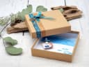 Geldgeschenkbox Fisch Blau mit Bibelspruch für Kommunion & Konfirmation Bild 3