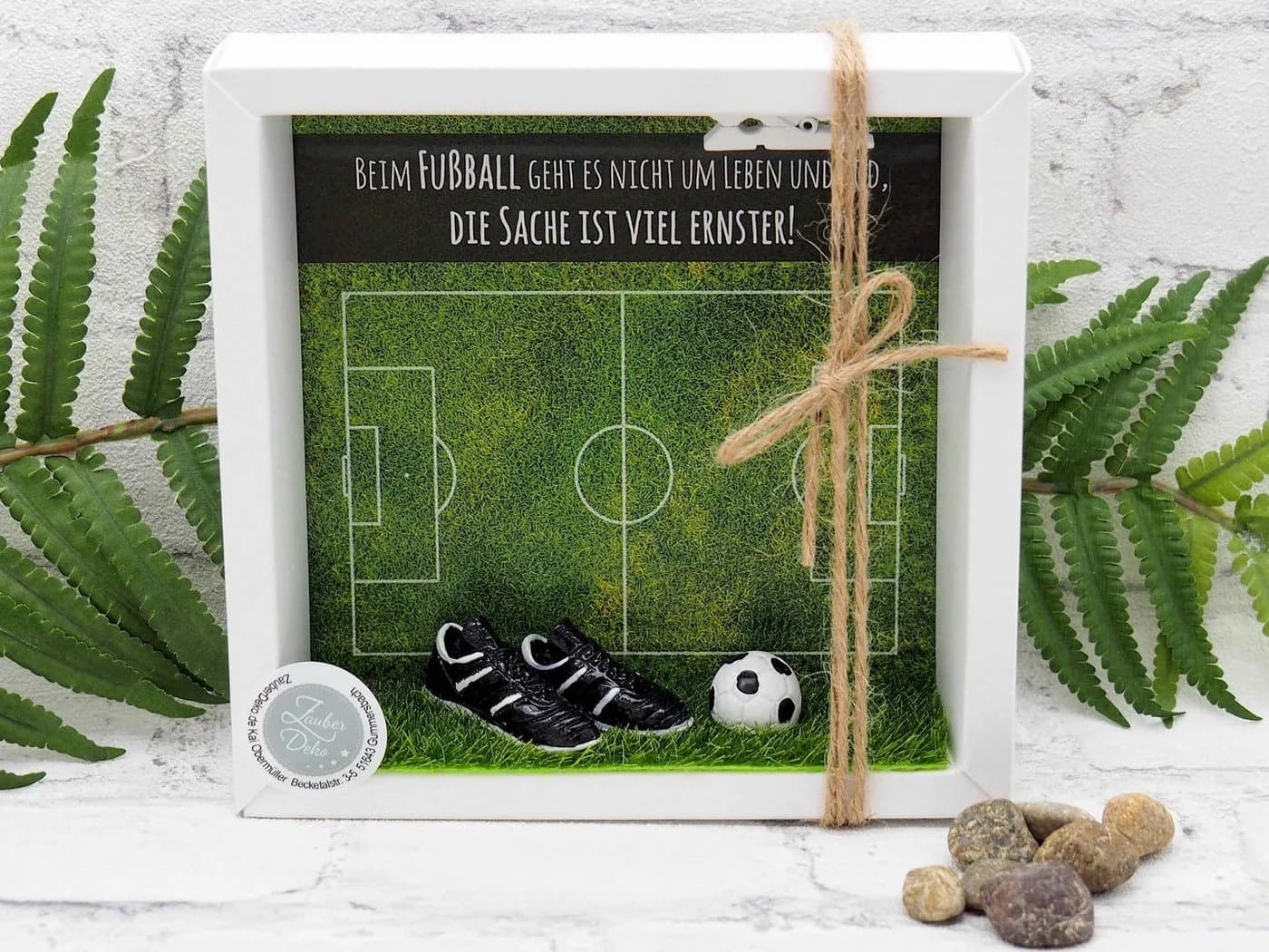 ZauberDeko Geschenkbox Geldgeschenk Weiß/Braun Fußball