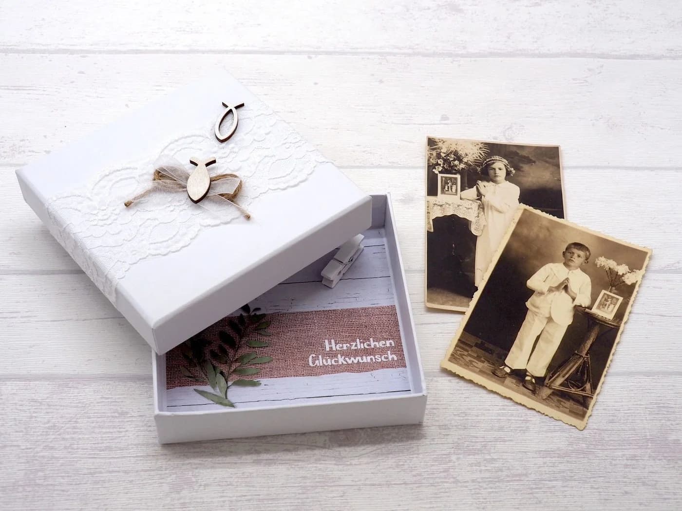 ZauberDeko Geschenkbox Geldgeschenk Kommunion Konfirmation Weiß - Bild 3