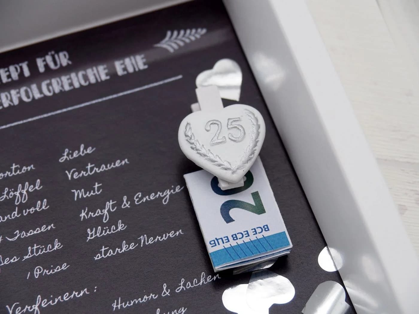 ZauberDeko Geschenkbox Silberhochzeit Weiß/Silber - Bild 4
